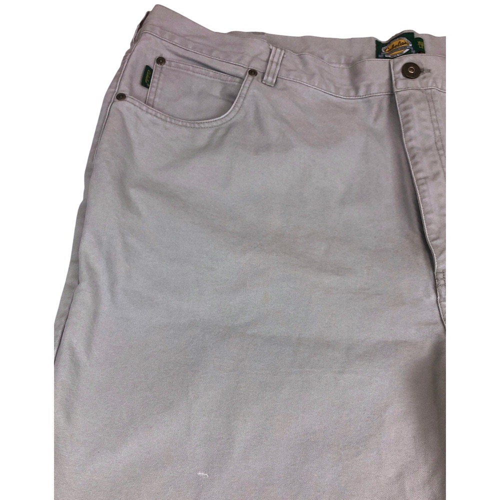 Cabelas Mens 48x30 Light Gray Cotton Canvas Work Pants Straight Leg Outdoor Gear - Picture 5 of 9